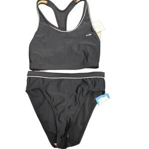 Champion Swimsuit Performance 2 piece Racerback High Waist XS 32/6 New